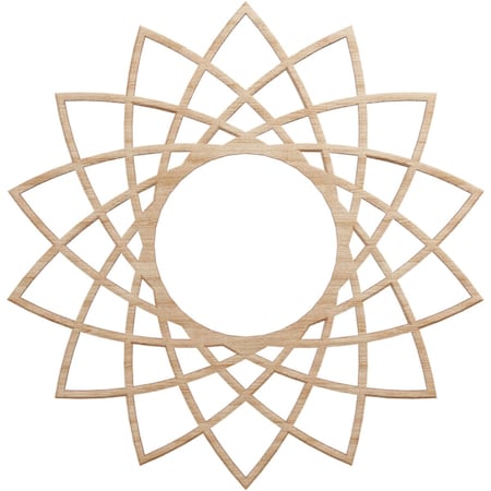 Ekena Millwork Eleanor Wood Fretwork Pierced Ceiling Medallion, Alder, 16"OD x 6 1/8"ID x 3/8"T CMWP16X16X0375EAAL